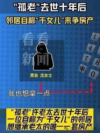 上海一孤老去世留下300万元房产，邻居要求分一半